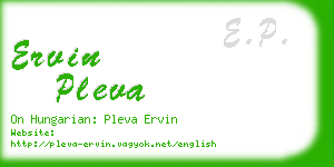 ervin pleva business card